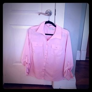 Pink button down shirt